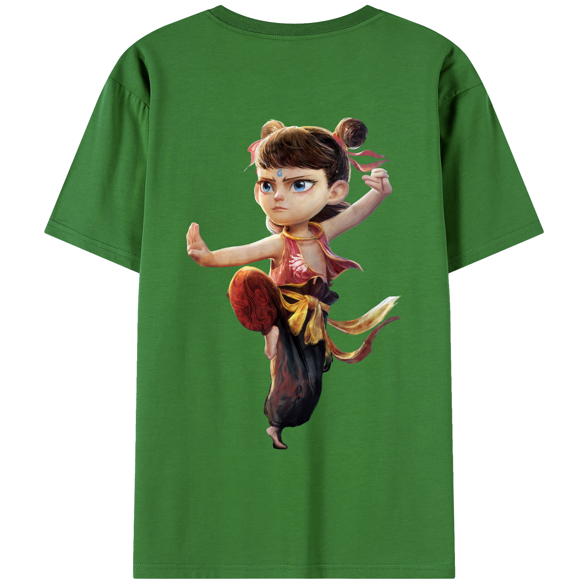 （画像用） Ne Zha 2 ナタ 魔童の大暴れ レディース半袖Tシャツ(バックプリント)